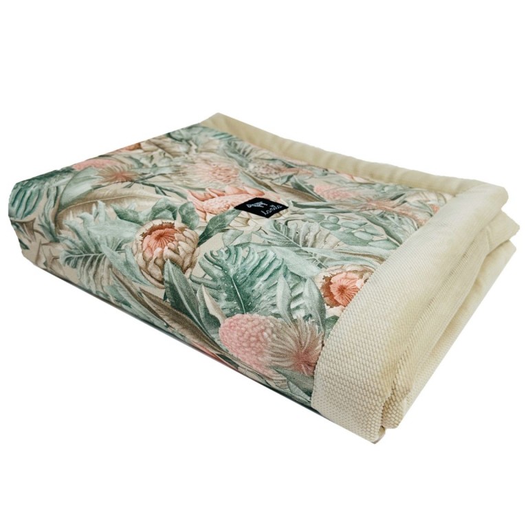 Newborn Blanket 60x70cm Latte Botanic - Velvet