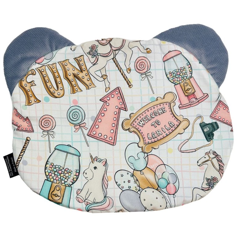 Teddy Pillow Grey Baby Shower - Velvet