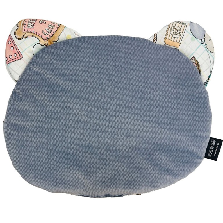 Teddy Pillow Grey Baby Shower - Velvet