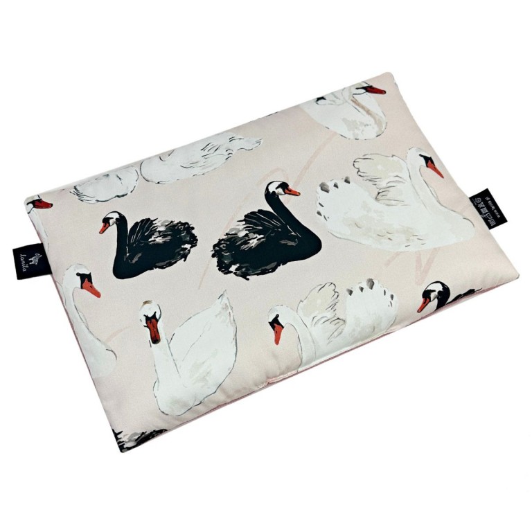 Medium Bed Pillow 25x40 Sepia Rose Swans - Velvet