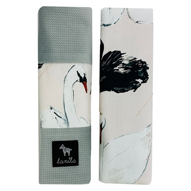 Seatbelt Cover Silver Swans - Velvet