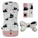 NEW Baby Set Pad + Pillow + Cover + Strap Sepia Rose Swans - Velvet