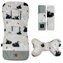 NEW Baby Set Pad + Pillow + Cover + Strap Silver Swans - Velvet