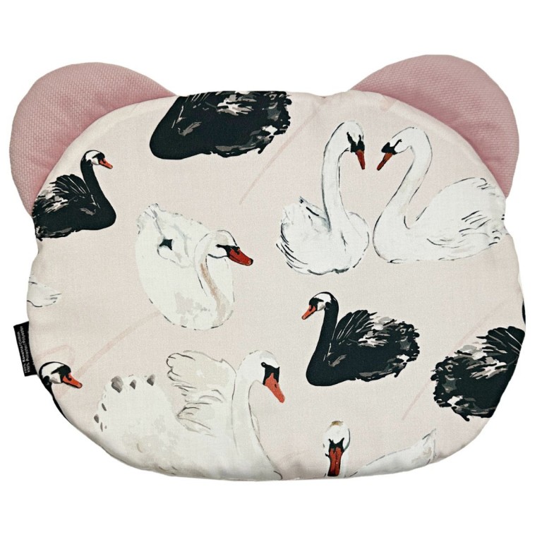 Baby Set Newborn Blanket Velvet 60x70cm + Teddy Pillow Sepia Rose Swans