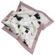 Baby Set Newborn Blanket Velvet 60x70cm + Teddy Pillow Sepia Rose Swans