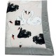 Baby Set Newborn Blanket Velvet 60x70cm + Teddy Pillow Silver Swans