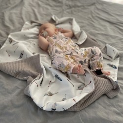 Newborn Blanket Light 75x100cm Taupe Grey Pure- Waffel