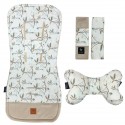 NEW Baby Set Pad + Pillow + Cover + Strap Latte Indiana - Velvet
