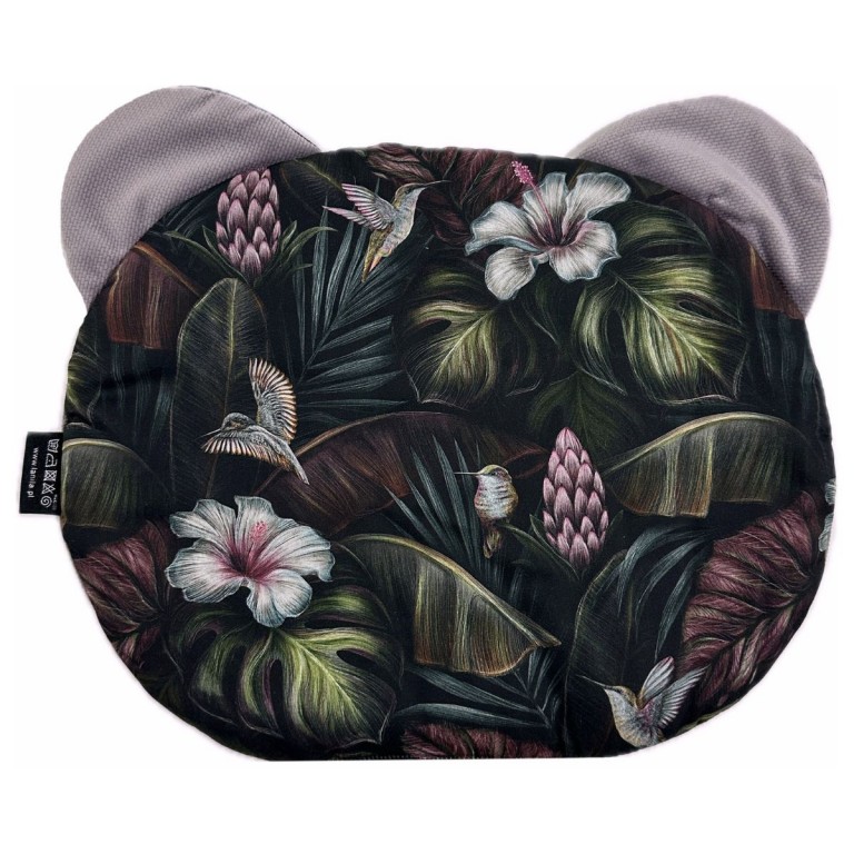 Teddy Pillow Cloud Grey Tropical Jungle - Velvet