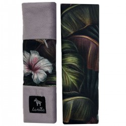 Seatbelt Cover Cloud Grey Tropical Jungle - Velvet