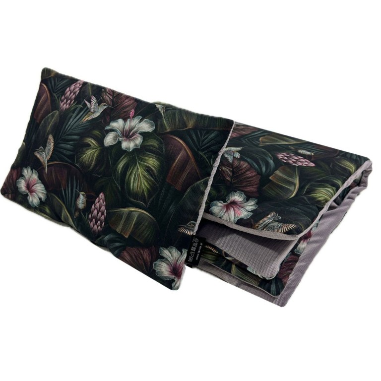 Baby Set Medium Blanket Velvet 75x100cm + Pillow 25x40cm Velvet Cloud Grey Tropical Jungle