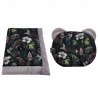 Baby Set Newborn Blanket Velvet 60x70cm + Teddy Pillow Cloud Grey Tropical Jungle