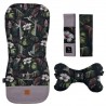 NOWY Baby Set Pad + Pillow + Cover + Strap Cloud Grey Tropical Jungle- Velvet