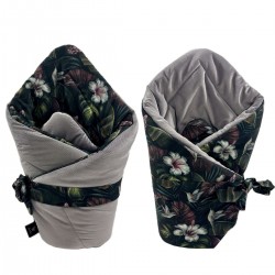 Cone Coverlet Cloud Grey Tropical Jungle - Velvet