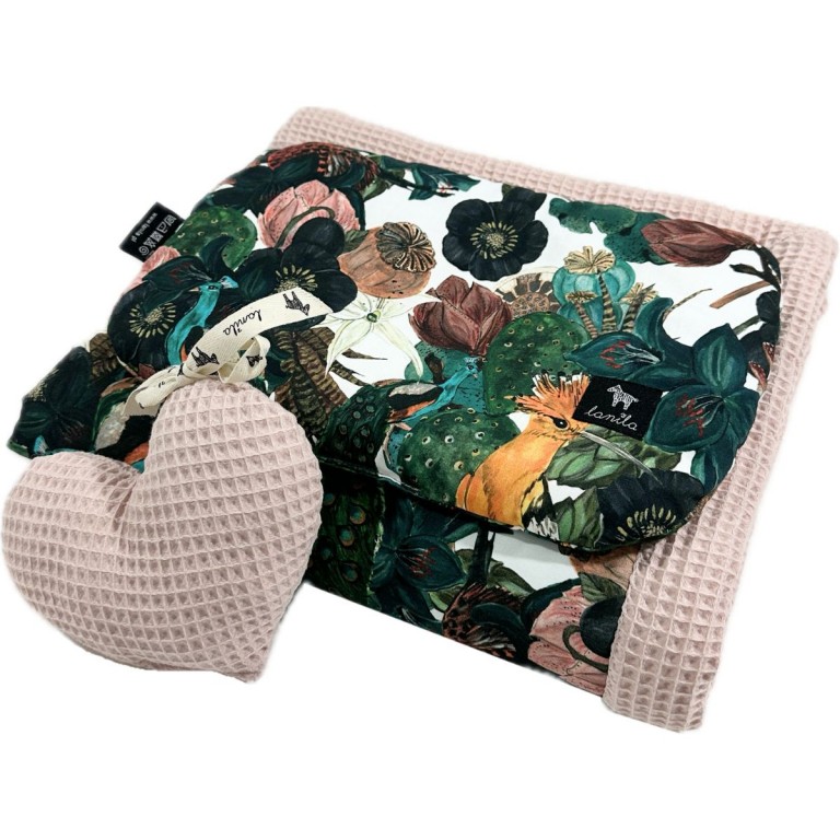Baby Set Limit Newborn Blanket 75x100cm + Pillow 25x40cm Wafel Grapefruit Rose Royal Magic + Heart