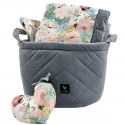Set Limit Container + Newborn Blanket 60x70cm + Pillow 20x30cm Velvet Grey Lucy Bloom + Heart