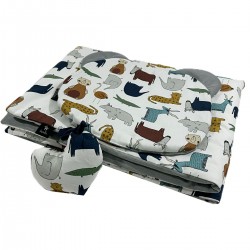 Baby Set Limit Newborn Blanket 75x100cm + Pillow Teddy Velvet Silver In the Zoo + Heart