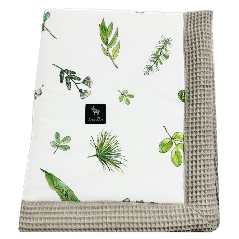 Baby Set Limit Newborn Blanket 60x70cm + Pillow 20x30cm Waffle Taupe Herbs + Heart