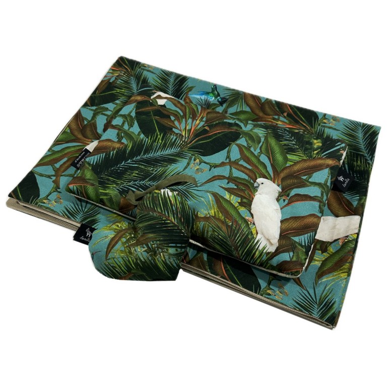 Baby Set Limit Light Newborn Blanket 75x100cm + Pillow 25x40cm Velvet Latte Tropical + Heart