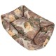 DOG BED ORANGE FLOWER - MEDIUM