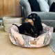 DOG BED ORANGE FLOWER - SMALL