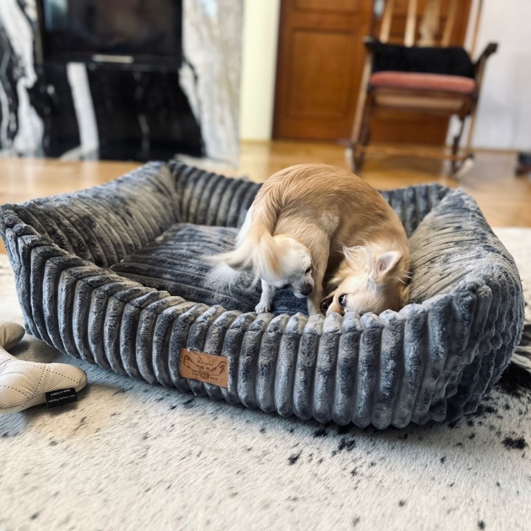 DOG BED FLUFFY CLOUD GREY - MEDIUM