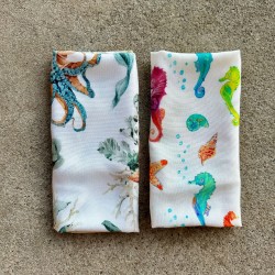 Bamboo Swaddle Sets Seahorse/Ocean Life 45x60cm