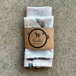 Bamboo Swaddle Sets Pure/ Up in the Air 30x30cm + 45x60cm