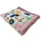 Baby Set Newborn Blanket Velvet 60x70cm + Teddy Pillow Sepia Rose Modern