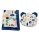 Baby Set Newborn Blanket Velvet 60x70cm + Teddy Pillow Sapphire Modern