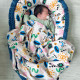 Newborn Blanket Light 75x100 Sapphire Modern - Velvet