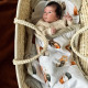 Newborn Blanket 60x70cm Latte Furry Family - Velvet