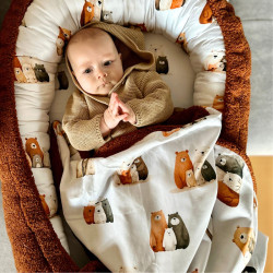 Newborn Blanket Light 75x100 Cinnamon Furry Family - Baranek