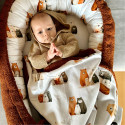 Newborn Blanket Light 75x100 Cinnamon Furry Family - Baranek