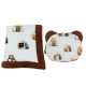 Baby Set Newborn Blanket Velvet 60x70cm + Teddy Pillow Furry Family