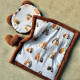 Baby Set Newborn Blanket Velvet 60x70cm + Teddy Pillow Furry Family