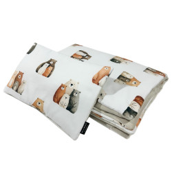 Zestaw Kocyk Velvet 75x100cm + Poduszka 25x40cm Velvet Latte Furry Family