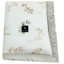 Newborn Blanket 60x70cm Silver Flora - Velvet