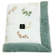 Newborn Blanket 60x70cm Olive Green Flora - Baranek