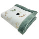 Newborn Blanket 60x70cm Olive Green Flora - Baranek