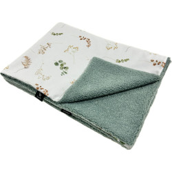 Newborn Blanket Light 60x70 Olive Green Flora - Baranek
