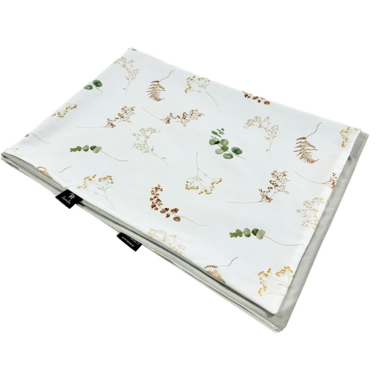 Newborn Blanket Light 75x100 Silver Flora - Velvet