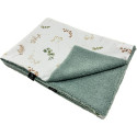 Newborn Blanket Light 75x100 Olive Green Flora - Baranek