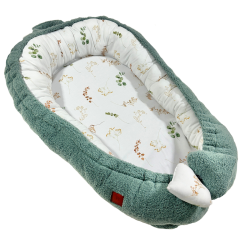 Baby Nest Olive Green Flora - Baranek