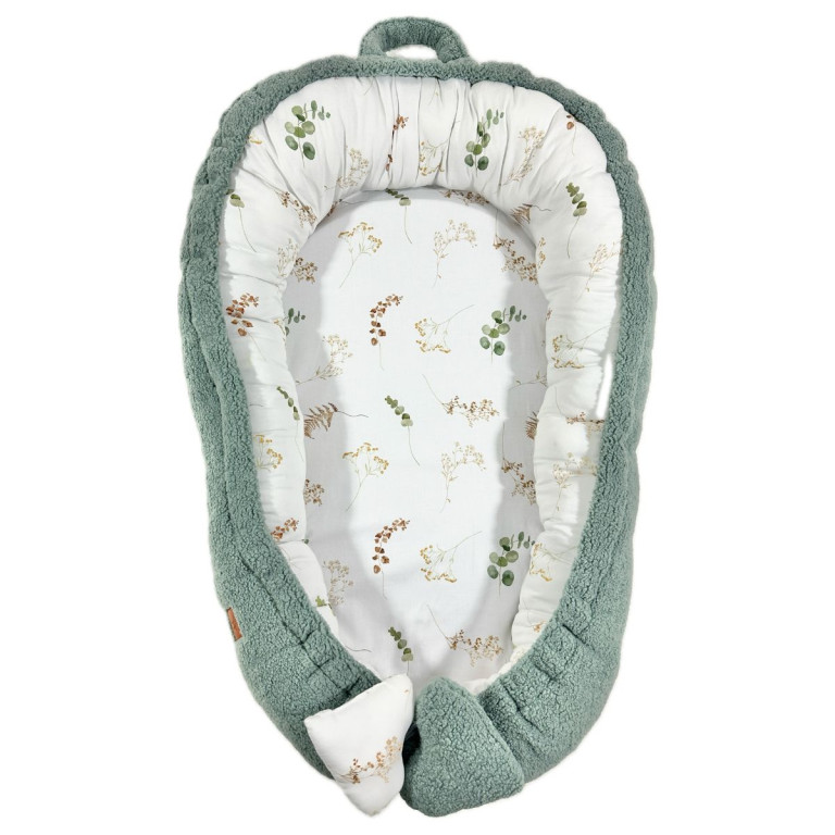 Baby Nest Olive Green Flora - Baranek