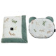 Baby Set Newborn Blanket Velvet 60x70cm + Teddy Pillow Olive Green Flora
