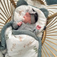 Baby Set Newborn Blanket Velvet 60x70cm + Teddy Pillow Olive Green Flora