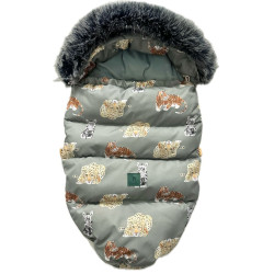 NEW Stroller Bag with Fur S/M (0-1 year) Mint Savannah Velvet