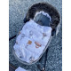 NEW Stroller Bag with Fur S/M (0-1 year) Silver Up in the Air Velvet