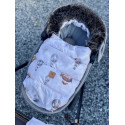 NEW Stroller Bag with Fur S/M (0-1 year) Silver Up in the Air Velvet